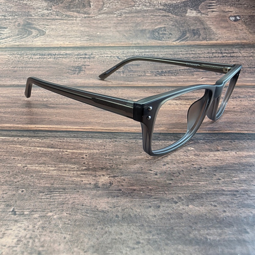 Zenni Optical 124512 Gray Rectangular Eyeglass Frames Acetate View 4